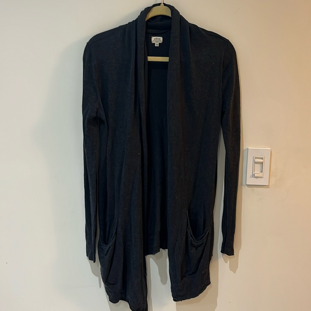Wilfred Silk and Cashmere Grey Cardigan